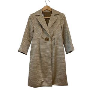 Donna Degnan Women's Beige Geometric Trench Coat Size 4